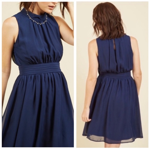 Modcloth Dresses & Skirts - AZALEA ModCloth Navy Fit & Flair Dress